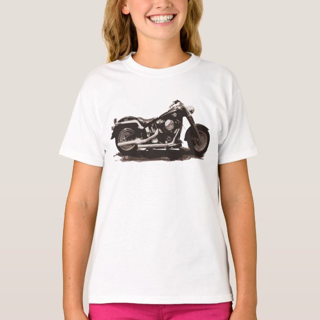 Fet pojkemotorcykel för klassiker t-shirt (Framsida)