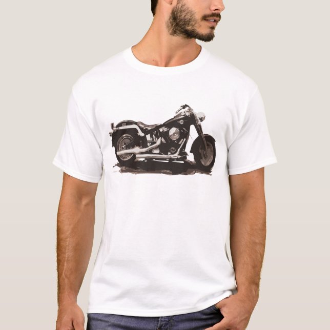 Fet pojkemotorcykel för klassiker tröja (Framsida)