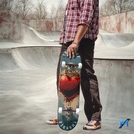 Fet Pop Art-hjärta & serieeffekter, Retro Graffiti Mini Skateboard Bräda 18,5 Cm