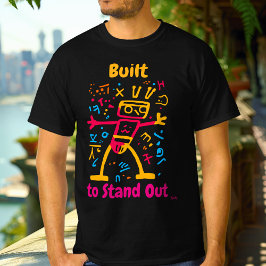 Fet pop Art Robot Graphic T-Shirt