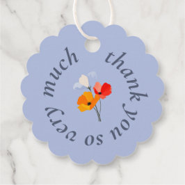 Fet poppy Colorful Tack Gåvor Etiketter