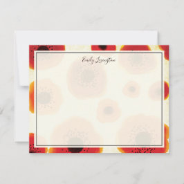 Fet Poppy Flowers Personlig Stationery Anteckningskort