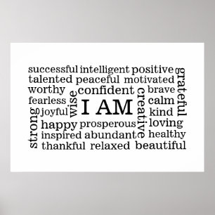 Fet positiv inställning - jag är bekräftelser poster