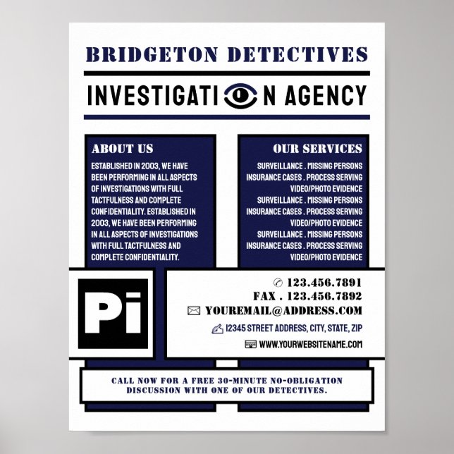 Fet Private Öga, privatdetektiver Poster (Framsidan)