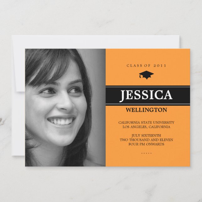 Fet Pub 1-meddelande om foto Studenten Inbjudningar (Framsida)