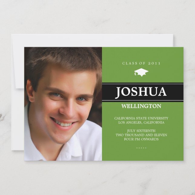 Fet Pub 1-meddelande om foto Studenten Inbjudningar (Framsida)