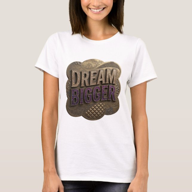 Fet Purple DRÖM STÖRRE Slogan T-shirt (Framsida)
