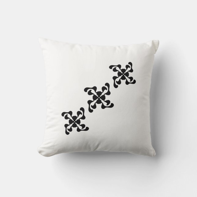 Fet Q speglad Modern Svart och Vit Kudde (Framsida)