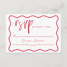 Fet ram för retro vågig RSVP-kort Tilläggskort