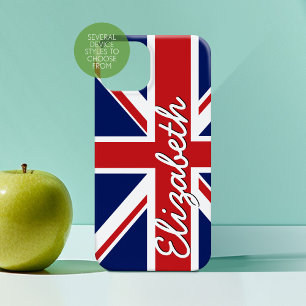 Fet Rand Mönster - Union Jack Flagga Script Namn