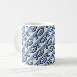 Fet rästoxfisk (blå dekorativ kudde) kaffemugg