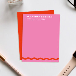 Fet Red and Candy Rosa Vågigt Ram Personal Tack Kort