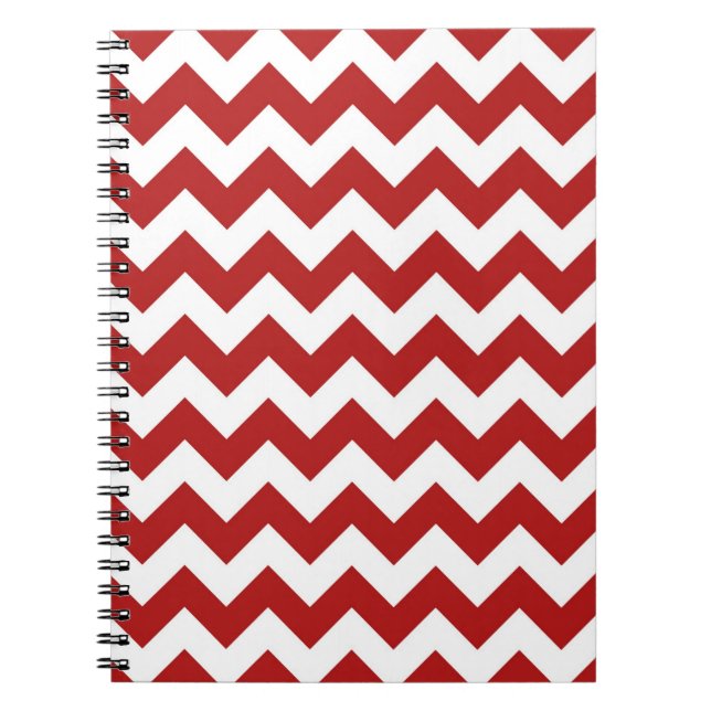 Fet Red and White Chevron Rand Anteckningsbok (Framsidan)