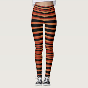 Fet Red & Black Stripe Mönster Leggings