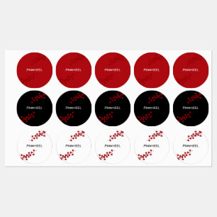 Fet Red Blommigt Stickers
