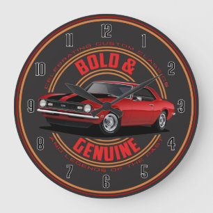Fet Red Camaro Large Clock Stor Klocka