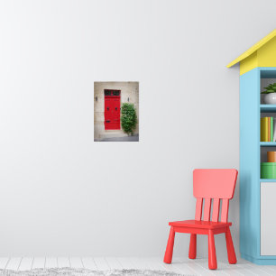 Fet Red Door i den maltesiska byn Poster