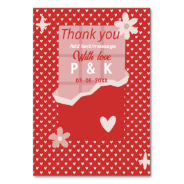 Fet Red Heart Kärlek Design - Perfekt för Anpassni Bordsnummer