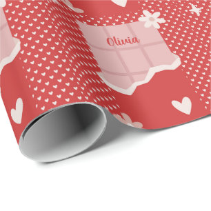 Fet Red Heart Kärlek Design - Perfekt för Anpassni Presentpapper