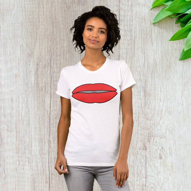 Fet Red Läppar Pop Art T Shirt (Skapare uppladdad)