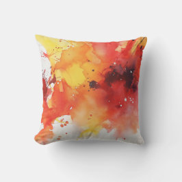 Fet Red och Gult Stänk Pillow Kudde