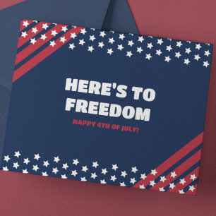 Fet Red och Navy Patriotic Stars och stripes Helg Vykort
