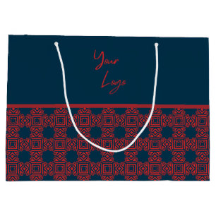 Fet Red på Navy Mönster Anpassningsbar Business Lo