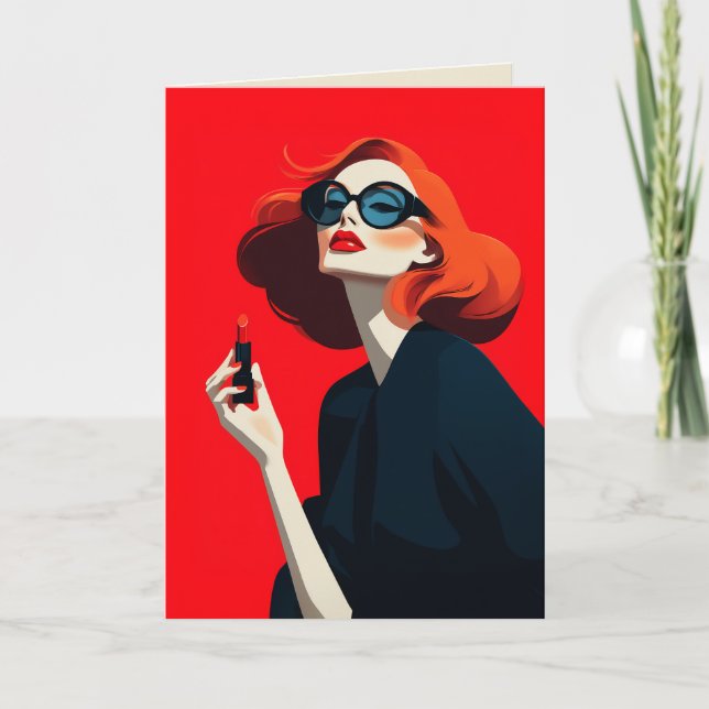 Fet Red Retro Glamor Inbjudan (Framsida)