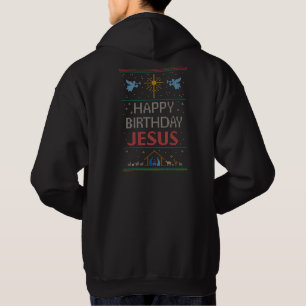 Fet Religiösa Äkta jul Sötaren Färg Jesus Tröja Med Luva