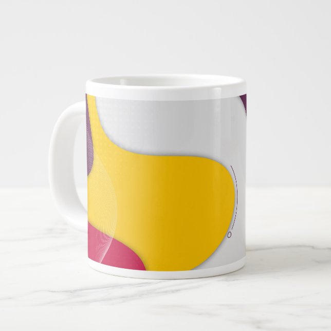 Fet Retro Abstrakt Färgvalsmugg Jumbo Mugg (Framsida vänster)
