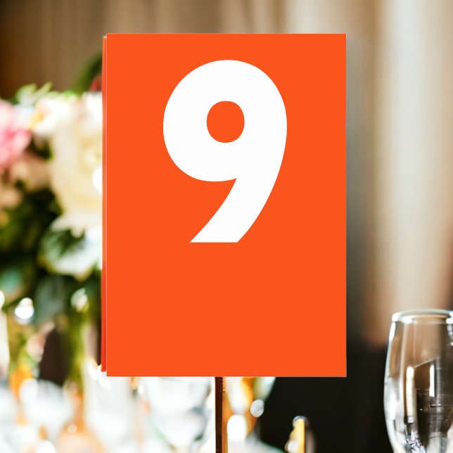 Fet Retro Bröllop Bordsnummer (Bold Retro Wedding Table Number, a fun colorful addition to your reception tables from Ricaso )