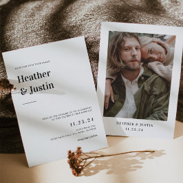 Fet Retro Bröllop-foto Spara datum Spara Datumet