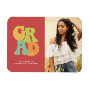 Fet Retro Grad 1970-talets typography Grad-meddela Magnet