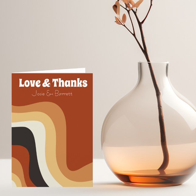 Fet Retro Groovy 70-talets fotoutställning i Bröll Tack Kort (Skapare uppladdad)