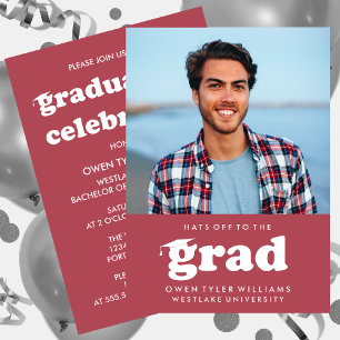 FET RETRO-HATT TILL GRAD PHOTO GRAD INBJUDAN