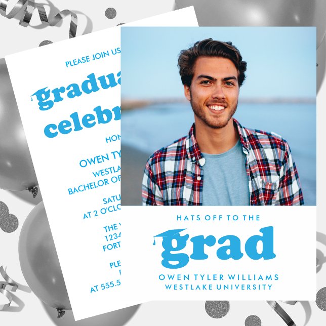 FET RETRO-HATT TILL GRAD PHOTO GRAD INBJUDAN (Skapare uppladdad)