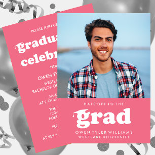FET RETRO-HATT TILL GRAD PHOTO GRAD INBJUDAN