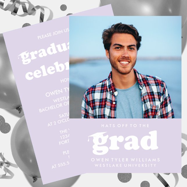 FET RETRO-HATT TILL GRAD PHOTO GRAD INBJUDAN (Skapare uppladdad)