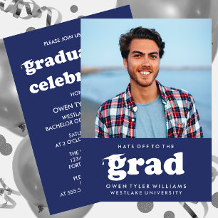 FET RETRO-HATT TILL GRAD PHOTO GRAD INBJUDAN