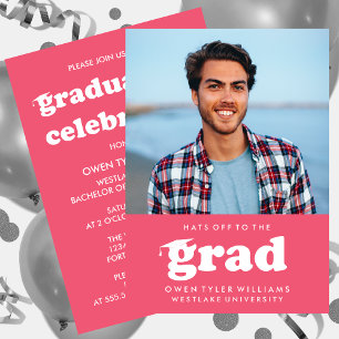 FET RETRO-HATT TILL GRAD PHOTO GRAD INBJUDAN