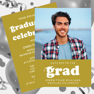 FET RETRO-HATT TILL GRAD PHOTO GRAD INBJUDAN