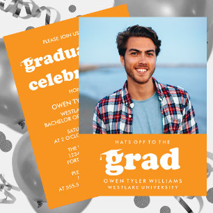 FET RETRO-HATT TILL GRAD PHOTO GRAD INBJUDAN