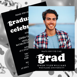FET RETRO-HATT TILL GRAD PHOTO GRAD INBJUDAN