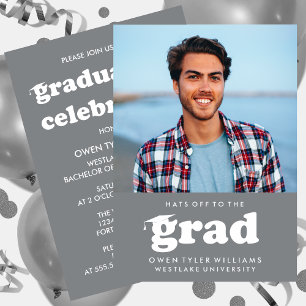 FET RETRO-HATT TILL GRAD PHOTO GRAD INBJUDAN