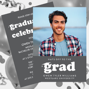FET RETRO-HATT TILL GRAD PHOTO GRAD INBJUDAN
