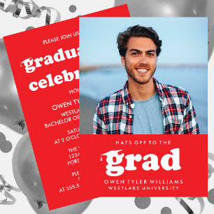 FET RETRO-HATT TILL GRAD PHOTO GRAD INBJUDAN