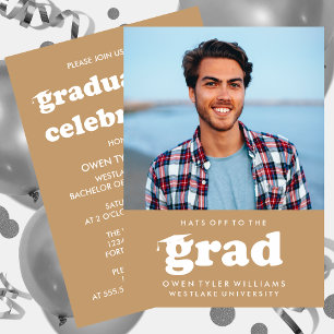 FET RETRO-HATT TILL GRAD PHOTO GRAD INBJUDAN