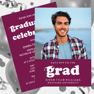 FET RETRO-HATT TILL GRAD PHOTO GRAD INBJUDAN