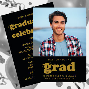 FET RETRO-HATT TILL GRAD PHOTO GRAD INBJUDAN