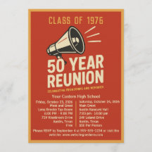 Fet Retro Megafon 50 Års Gymnasieskolmöte